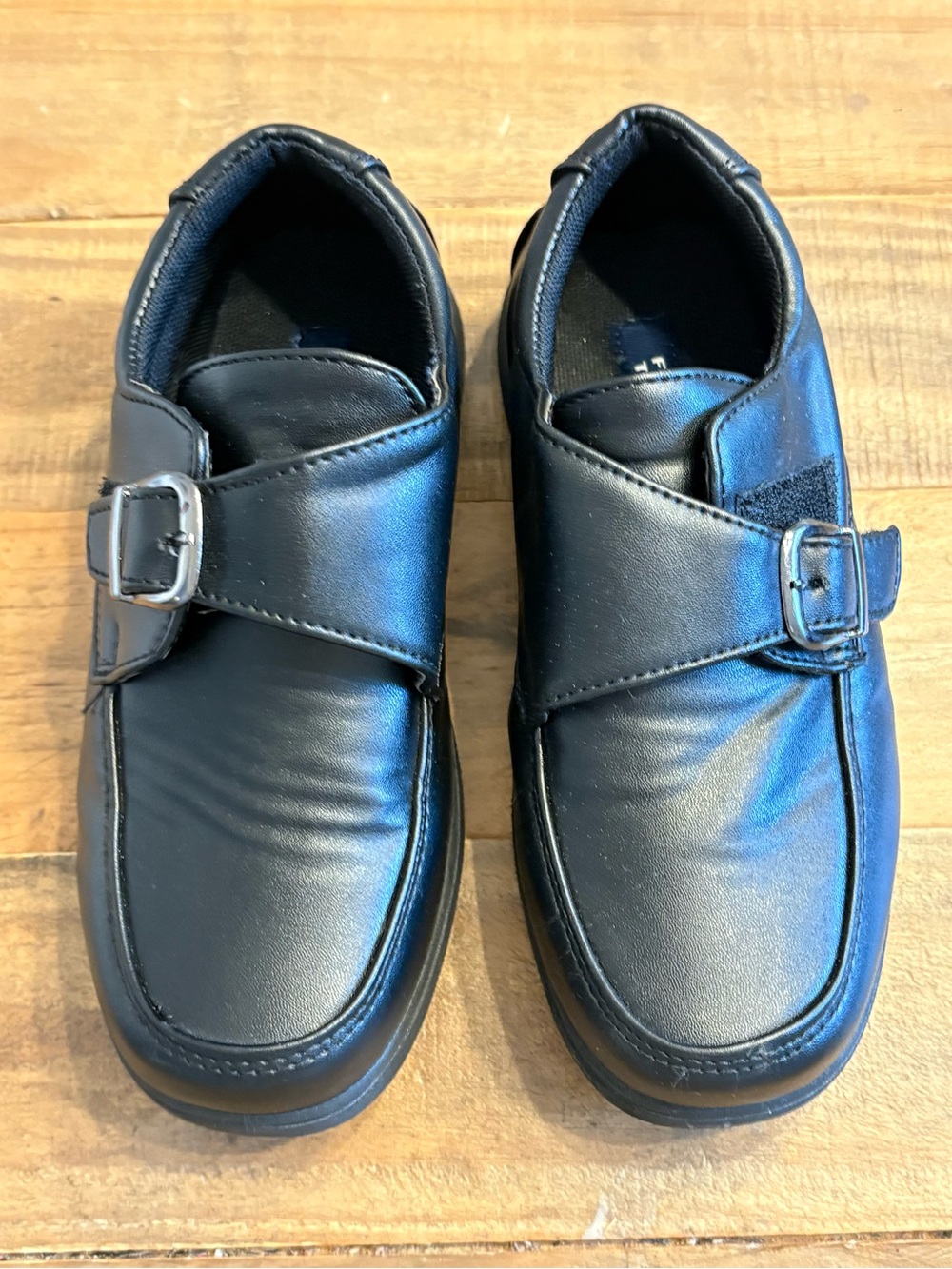 French Toast Black Boys' Slip-On Loafers with Buckle